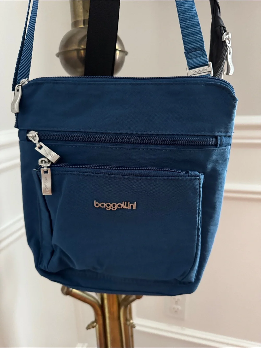 Baggallini Navy and Black Crossbody Duo with Multiple Zips - Picture 2 of 7